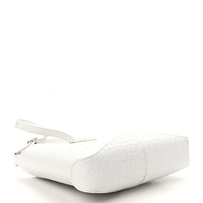 Balenciaga Shiny Super Supple Calfskin Crocodile Embossed Small XX Bag Optic White 4 of 10