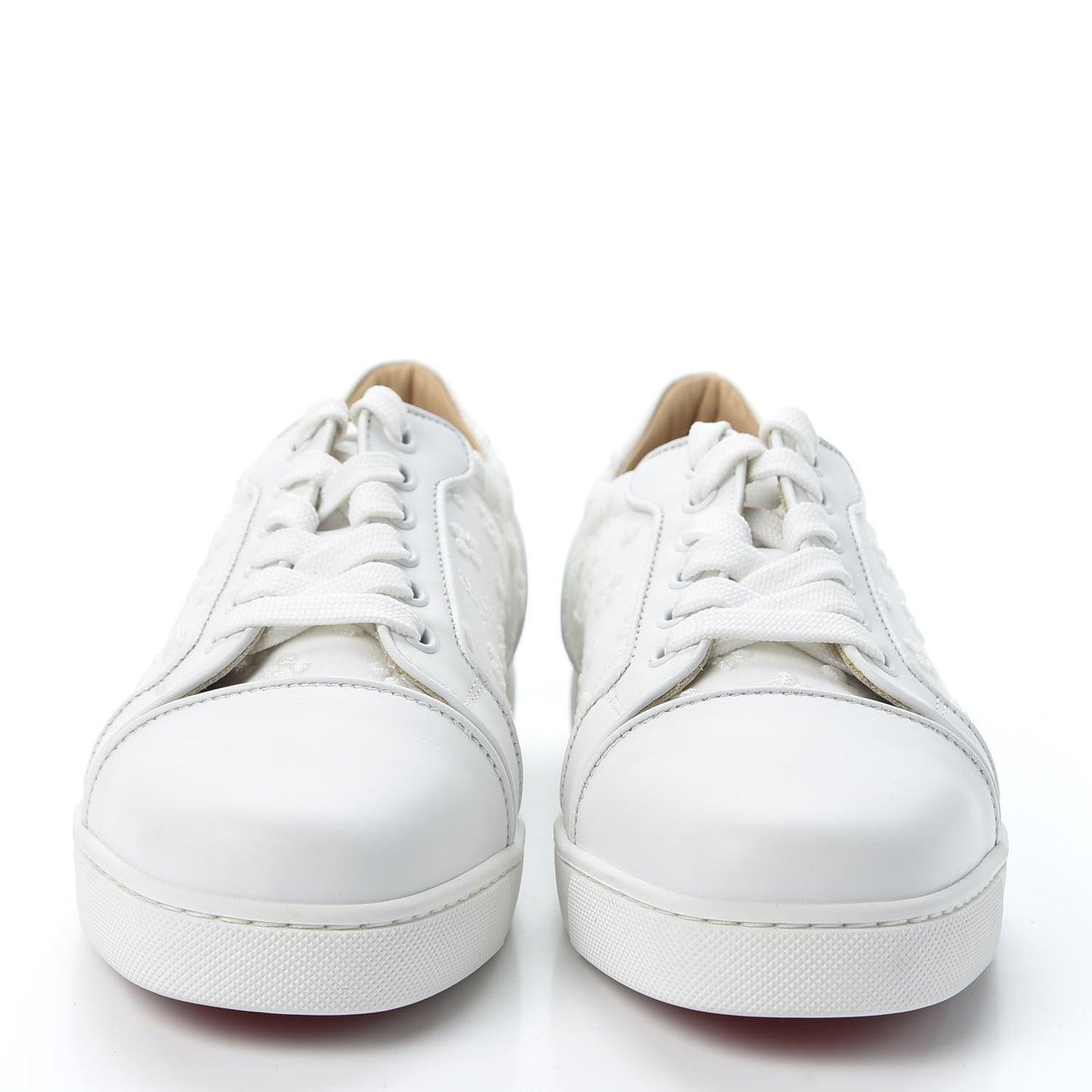 Patent Calfskin Embroidered Womens Vieira Flat Sneakers 38.5 White