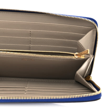 Celine Drummed Calfskin Large Zip Around Multifunction Wallet Indigo 5 of 10