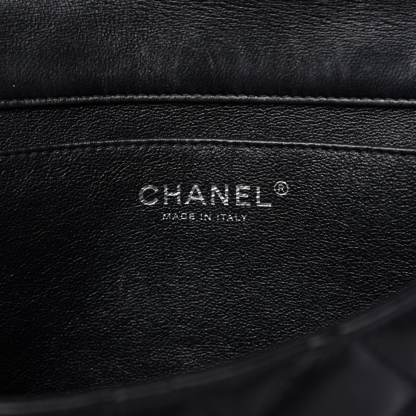 Lambskin Quilted Clutch With Chain Flap Black