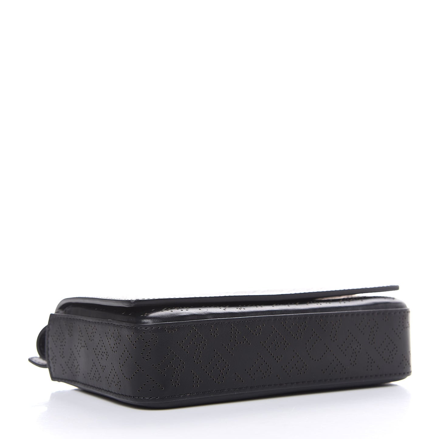 Calfskin Perforated Logo Hampshire Crossbody Black