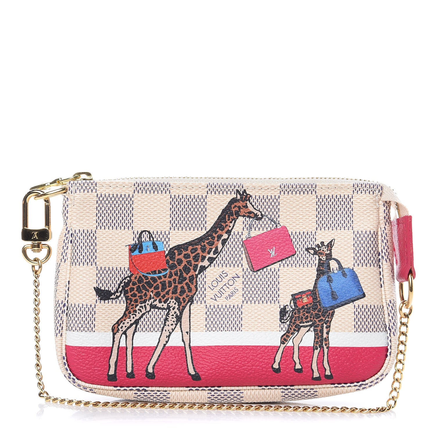 Louis Vuitton Damier Azur 2017 Christmas Animation Mini Pochette Accessories 1 of 8