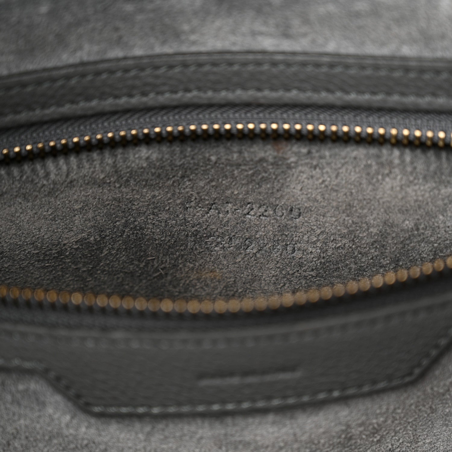 Celine Drummed Calfskin Mini Luggage Kohl 7 of 20