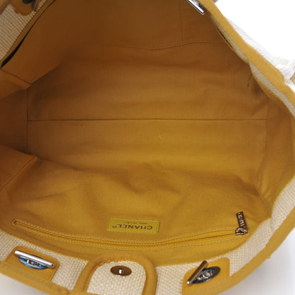Chanel Woven Straw Raffia Small Deauville Tote Yellow 5 of 7