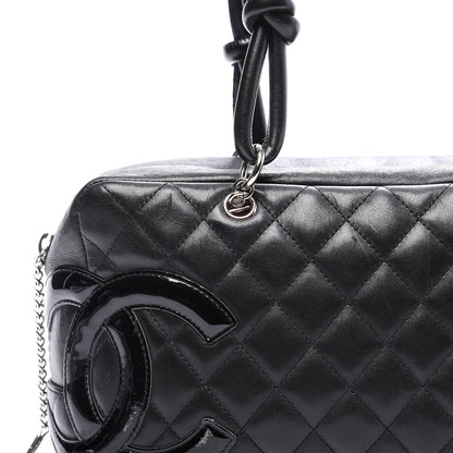 Chanel Calfskin Quilted Large Cambon Bowler Black 10 of 10