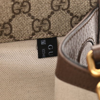 Gucci GG Supreme Monogram Web Small Neo Vintage Double Flap Messenger Bag Beige New Acero 10 of 12