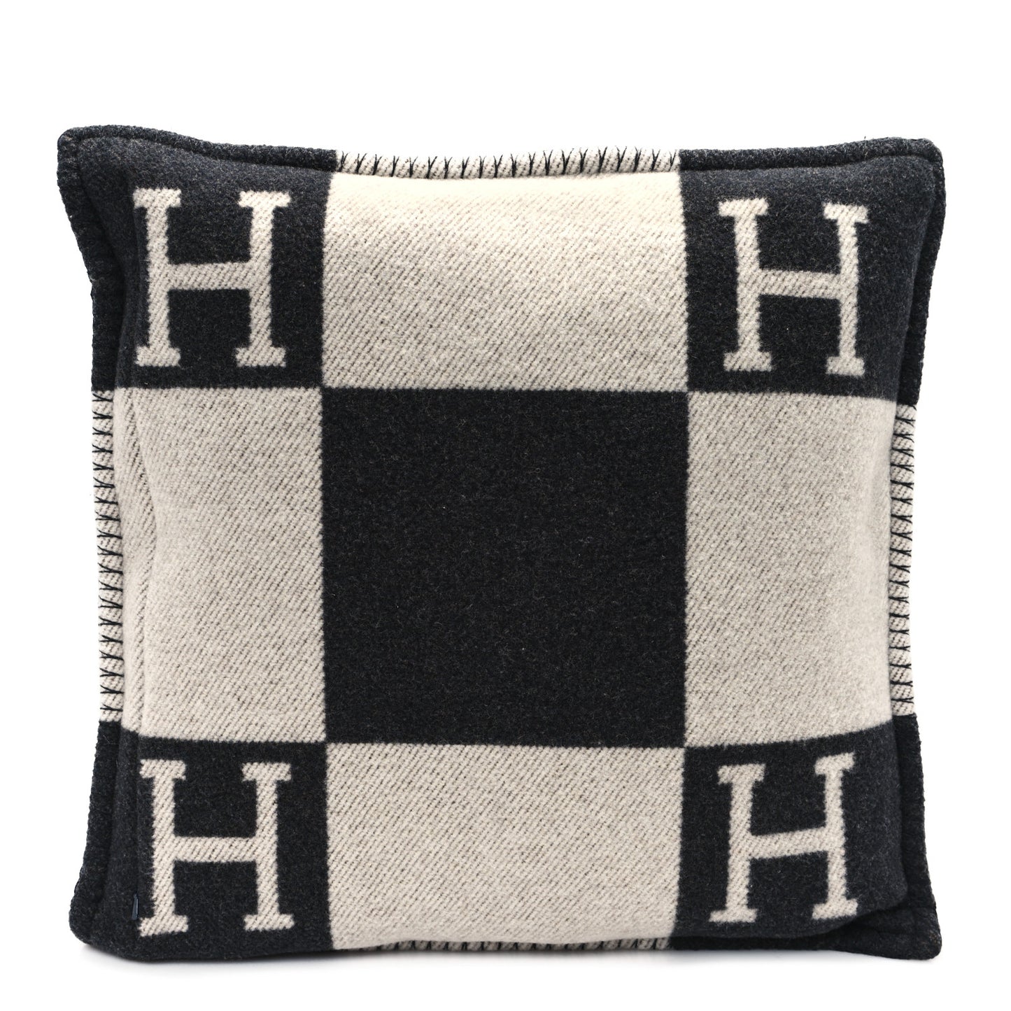 Wool Cashmere Avalon Pillow PM Ecru Gris Fonce