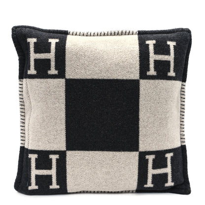 Hermes Wool Cashmere Avalon Pillow PM Ecru Gris Fonce 2 of 3
