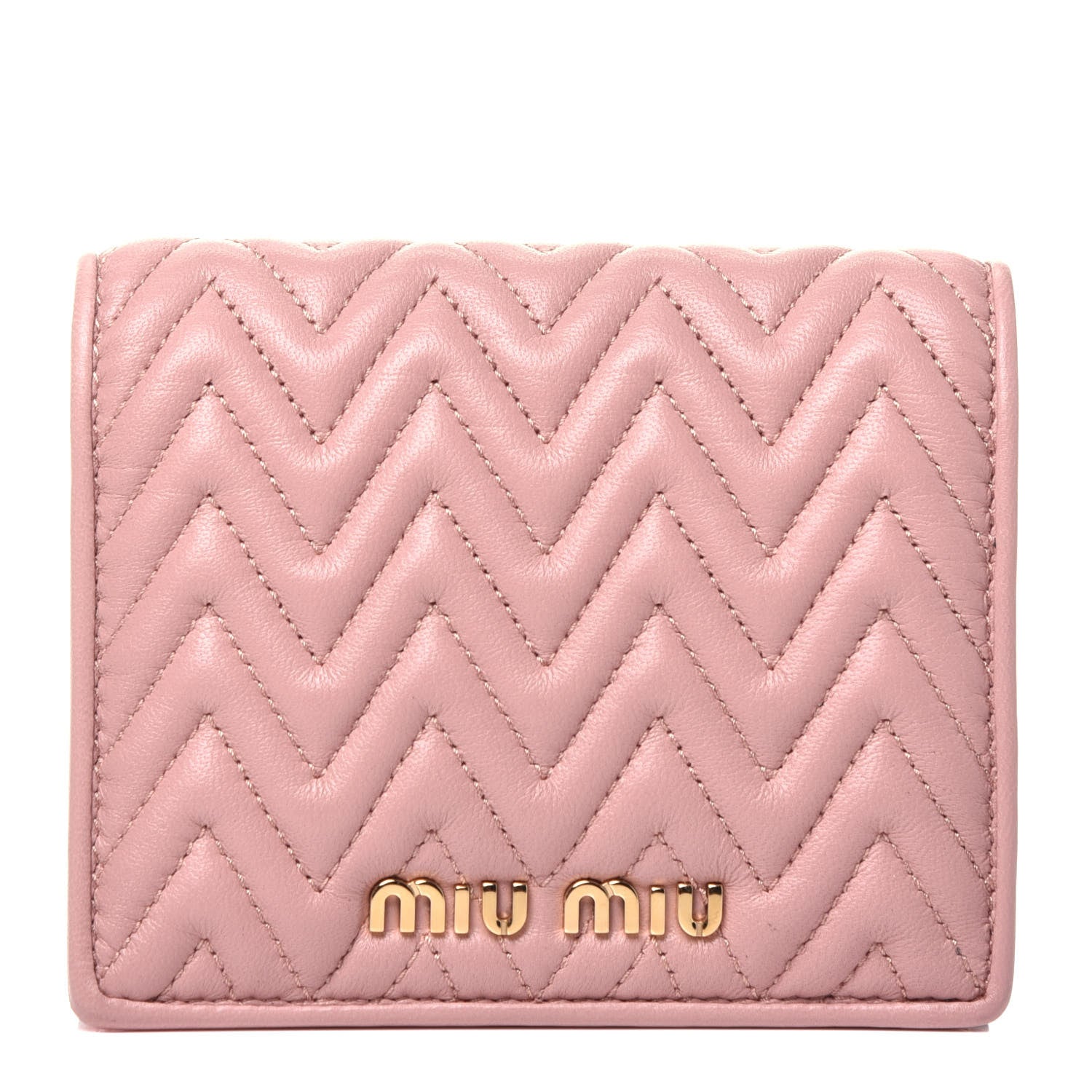Miu Miu Nappa Matelasse Compact Wallet Orchidea 1 of 7