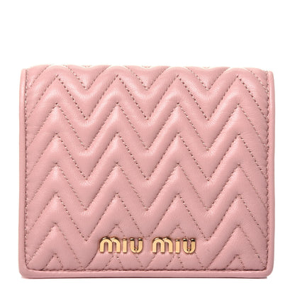 Miu Miu Nappa Matelasse Compact Wallet Orchidea 1 of 7
