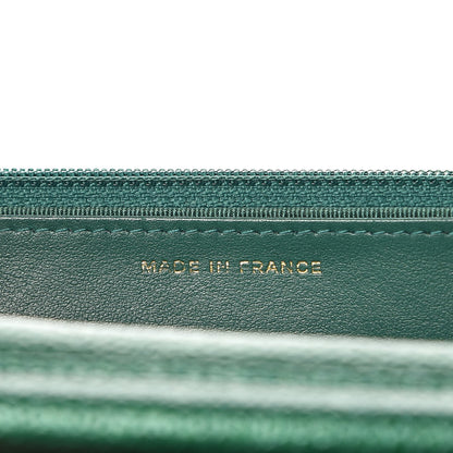 Chanel Metallic Caviar Quilted Wallet On Chain WOC Green 7 of 9