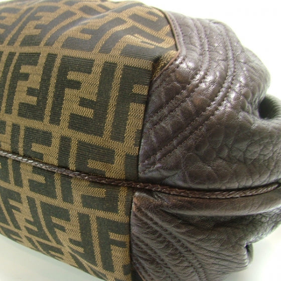 Fendi Zucca Nappa Nuvolata Vitello Tortuga Spy Bowler Tobacco Moro 7 of 10