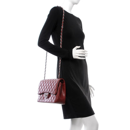 Chanel Caviar Quilted Jumbo Double Flap Burgundy 2 of 10