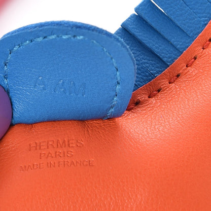 Hermes Milo Lambskin Grigri Rodeo Horse Bag Charm PM Orange Poppy Bleu Zanzibar Rose Azalee 3 of 4