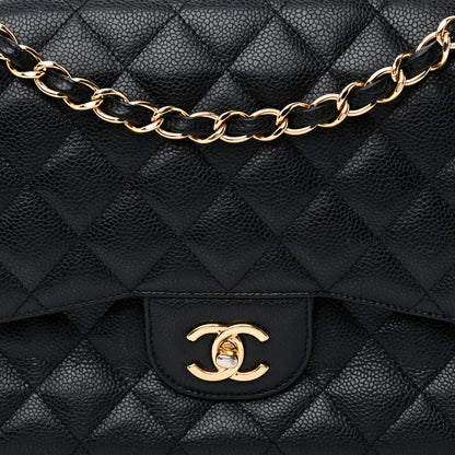 Chanel Caviar Quilted Jumbo Double Flap Black 8 of 13
