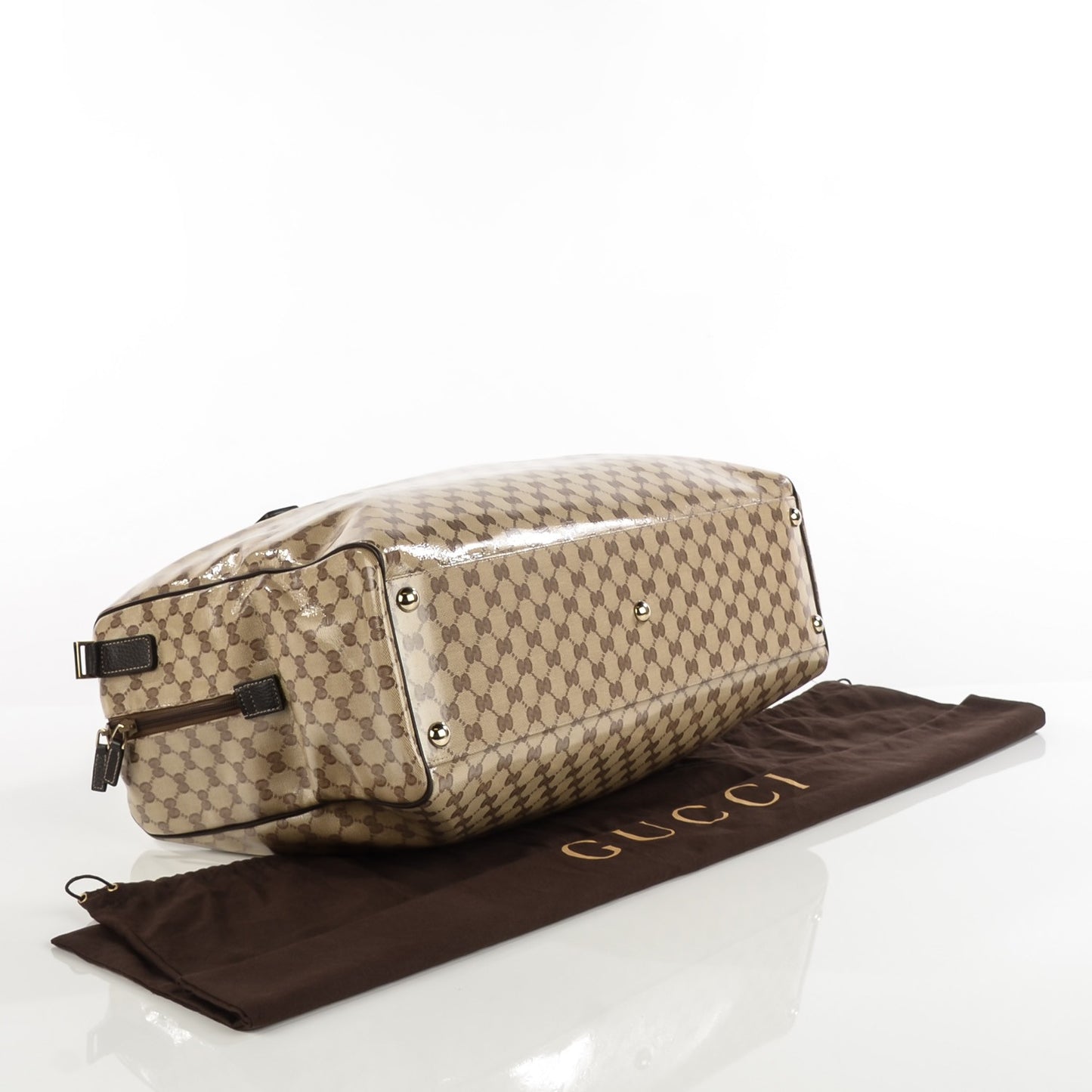 Crystal Monogram Large Carry On Duffle Bag Dark Brown