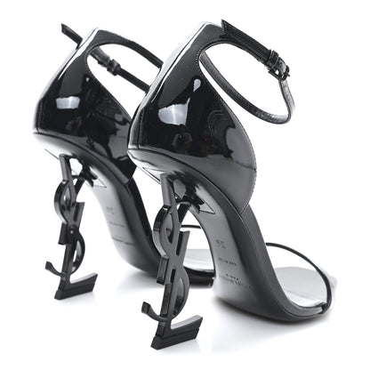 Saint Laurent Vernice Chiffon Opyum 110 Sandals 36 Black 5 of 10