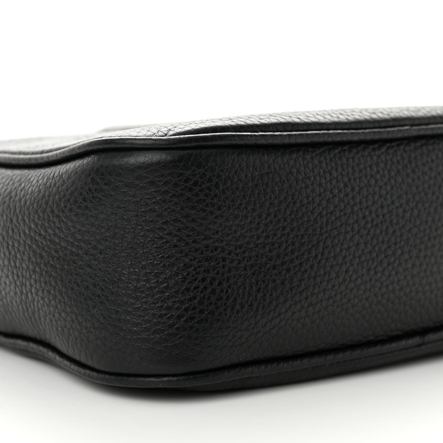 Pebbled Calfskin Small Soho Disco Bag Black