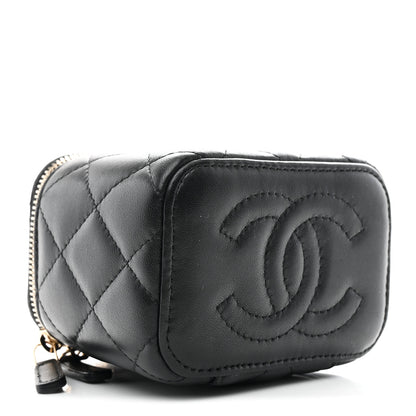 Chanel Lambskin Quilted Mini Vanity Case With Chain Black 4 of 10