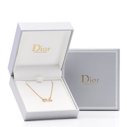 Christian Dior 18K Yellow Gold Diamond Oui Pendant Necklace 5 of 5