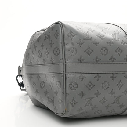 Louis Vuitton Calfskin Monogram Shadow Keepall Bandouliere 50 Anthracite gray 7 of 8