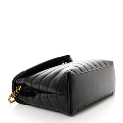 Saint Laurent Calfskin Y Quilted Monogram Small Loulou Chain Satchel Black 4 of 11