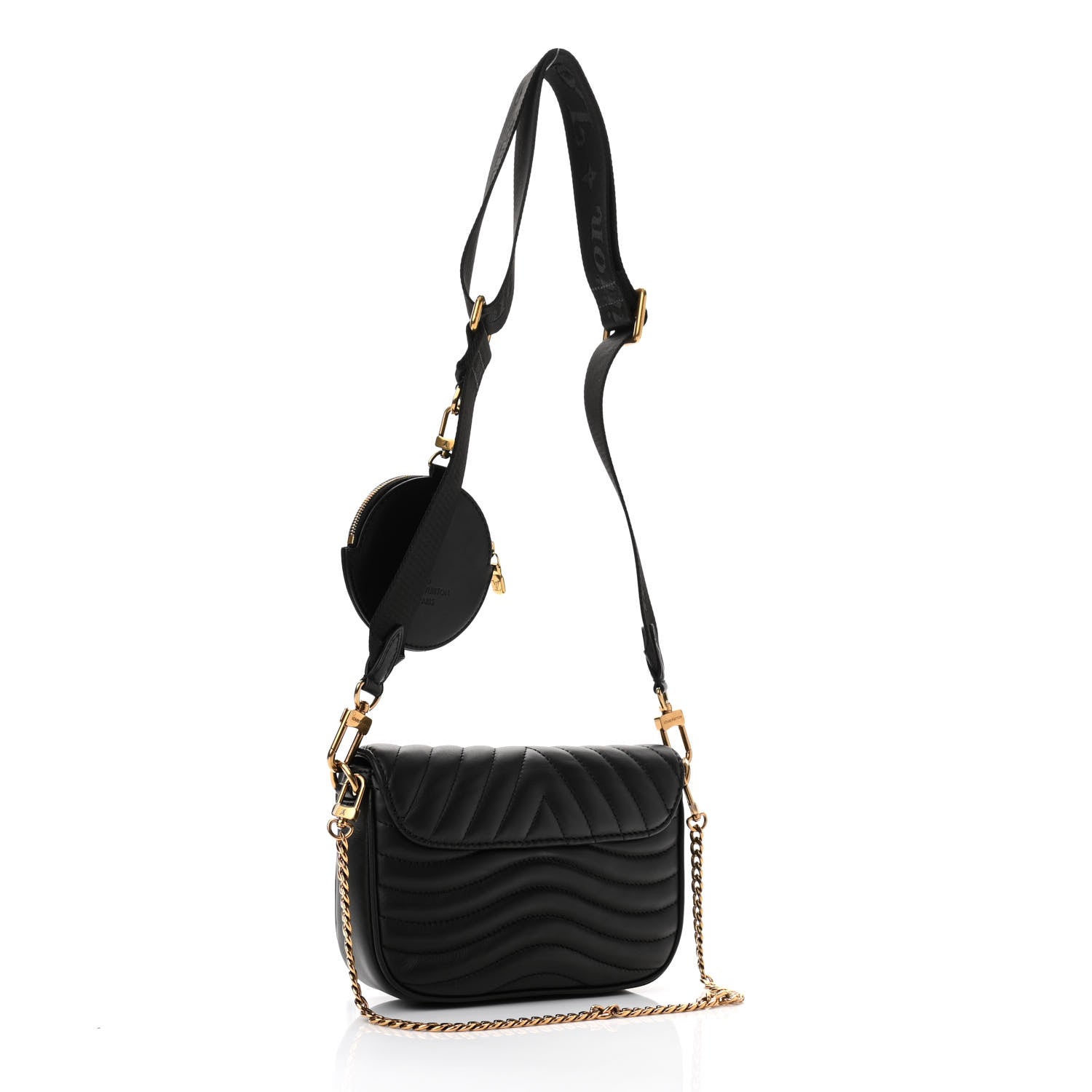 Louis Vuitton Calfskin New Wave Multi Pochette Black 3 of 11