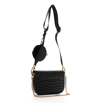 Louis Vuitton Calfskin New Wave Multi Pochette Black 3 of 11
