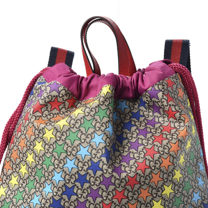 Gucci Soft GG Supreme Monogram Star Print Childrens Drawstring Backpack Multicolor 9 of 9