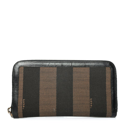 Fendi Pequin Cuoio Vegetale Zip Around Wallet Tobacco Black 1 of 8