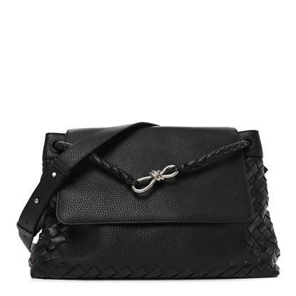 Bottega Veneta Grained Calfskin Intrecciato Andiamo Messenger Bag Black 1 of 11