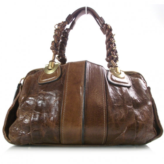 Chloe Leather Heloise Satchel Brown 1 of 11