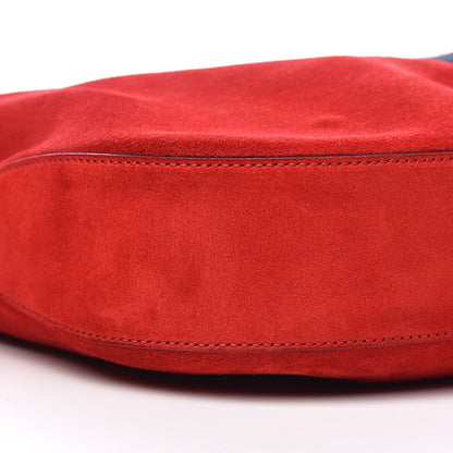 Gucci Soft Suede Web Large Jackie Hobo Red 9 of 11