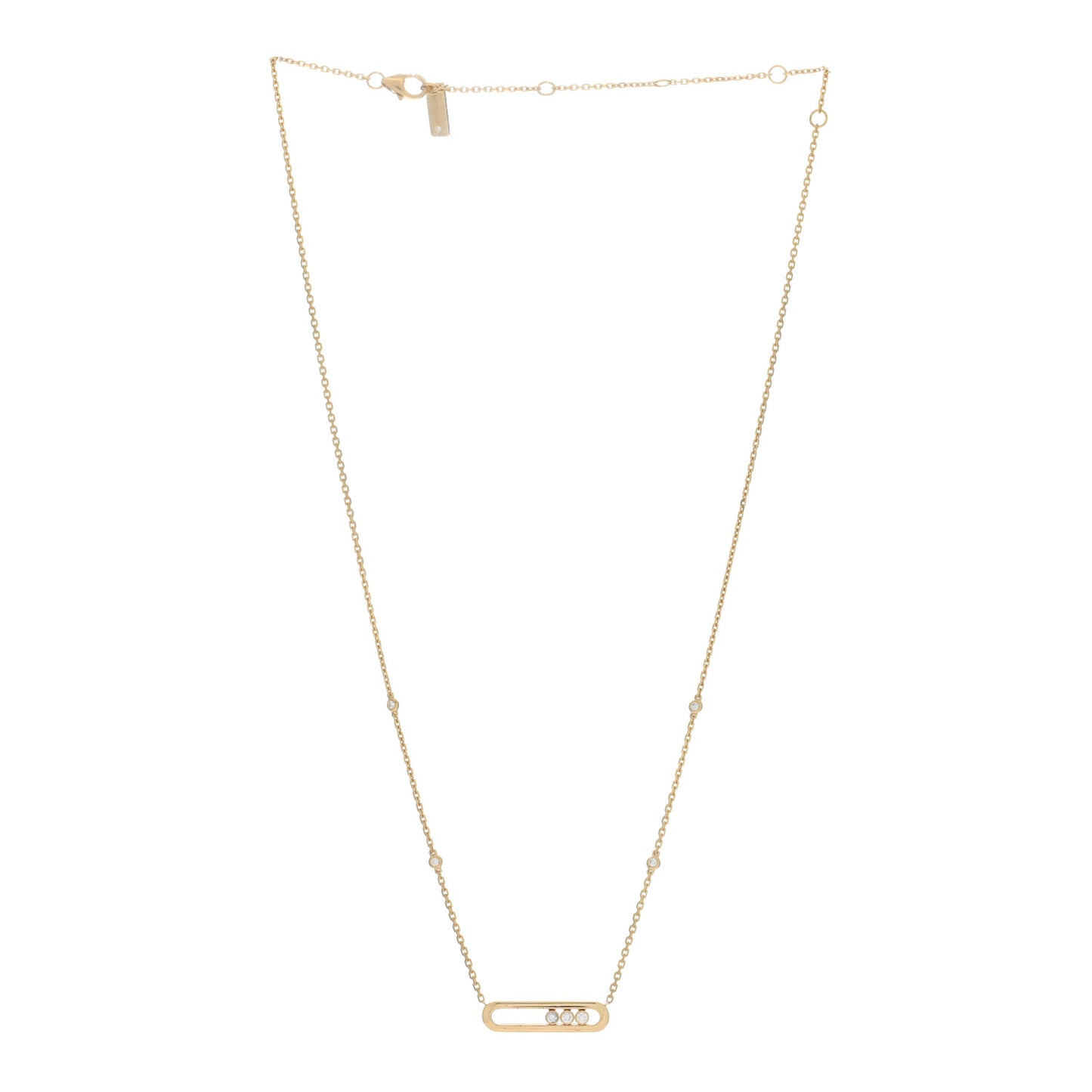 18K Yellow Gold Diamond Baby Move Necklace