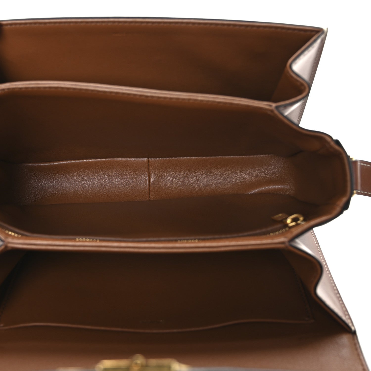 Celine Triomphe Canvas Calfskin Medium Triomphe Bag Tan 5 of 13