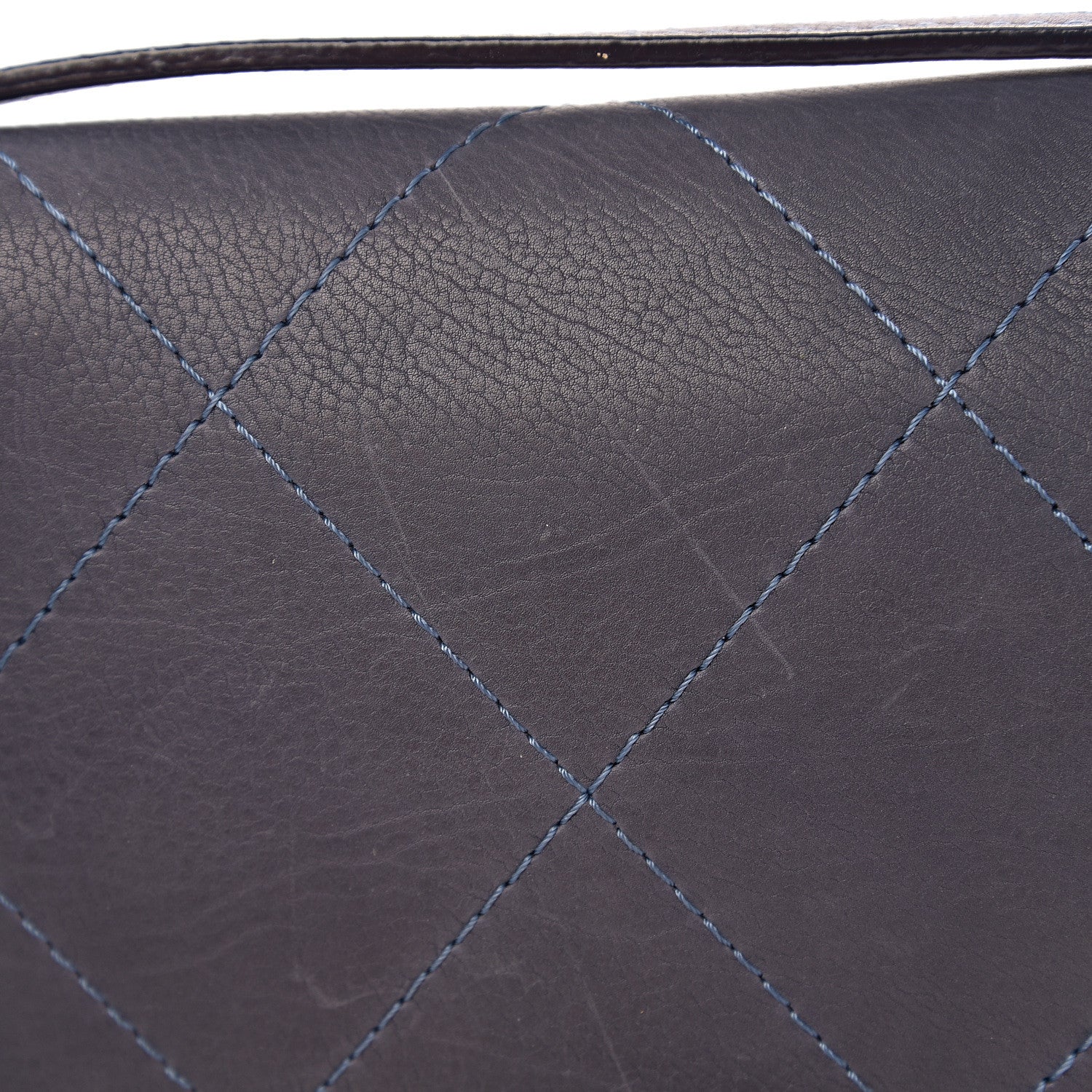 Chanel Washed Calfskin Diamond Stitch Hamptons Clutch With Chain Blue 11 of 13