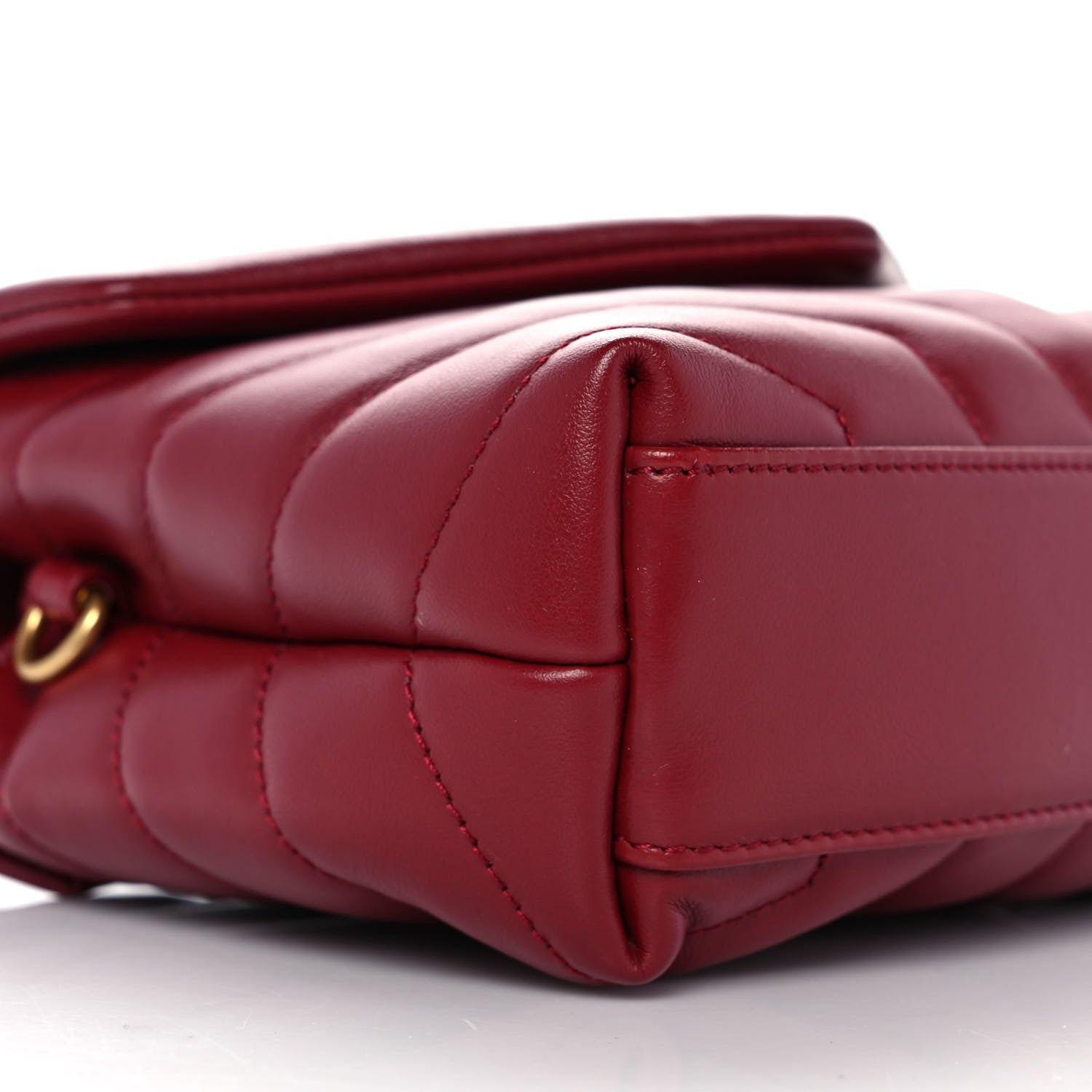 Saint Laurent Calfskin Y Quilted Monogram Toy Loulou Crossbody Bag Opyum Red 7 of 8