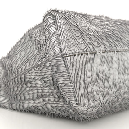 Loewe Metallic Nappa Calfskin Fringed Medium Chain Flamenco Knot Purse Silver 9 of 11
