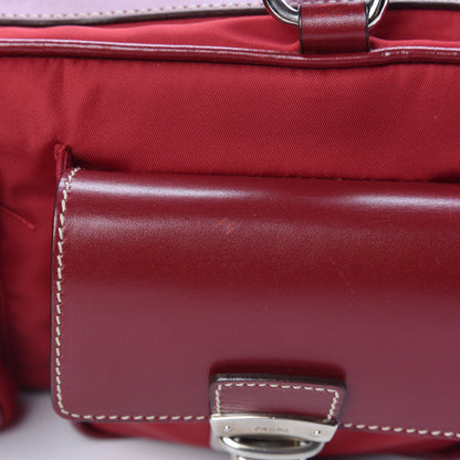 Prada Tessuto Nylon Front Pocket Tote Cherry 10 of 10