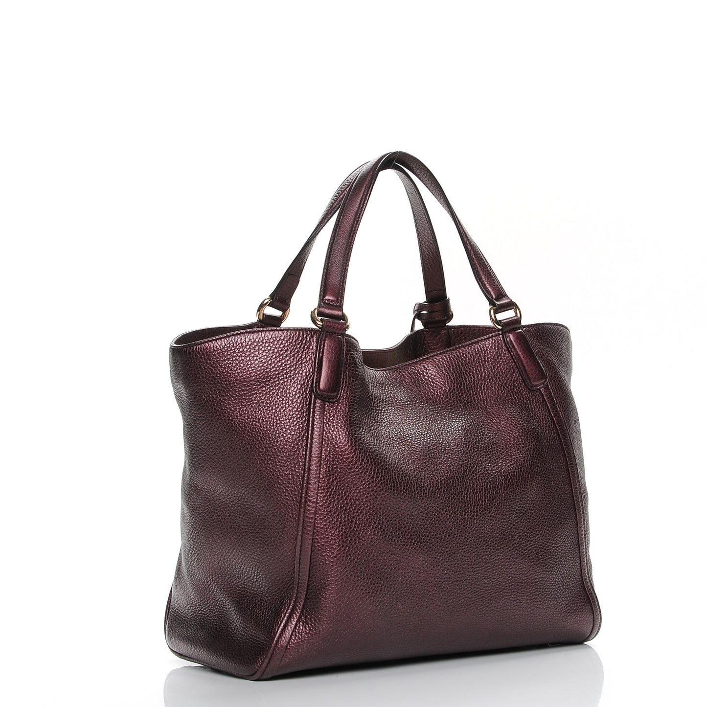 Metallic Cellarius Calfskin Medium Soho Shoulder Bag Classic Burgundy