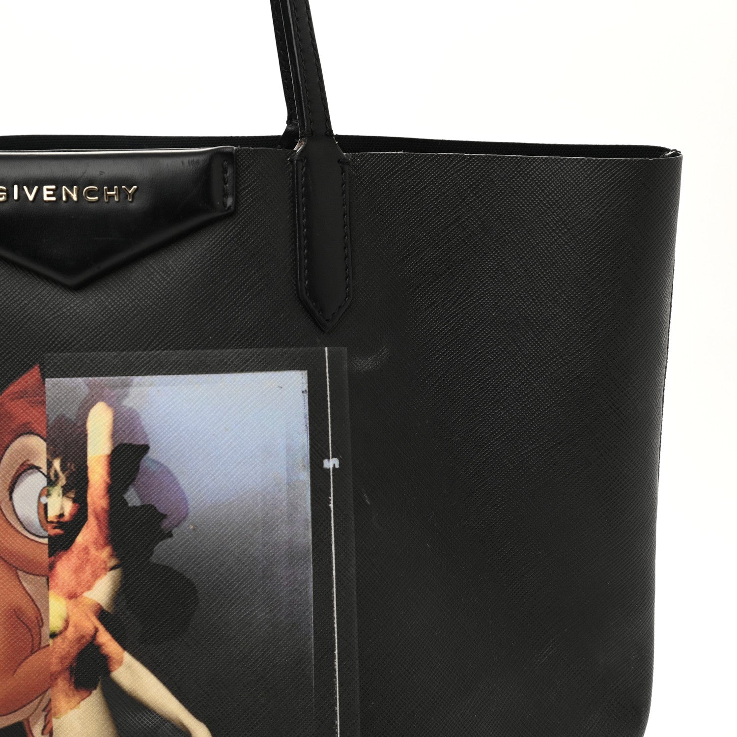 Givenchy Textured Coated Canvas Bambi Print Large Antigona Tote Black 16 of 18