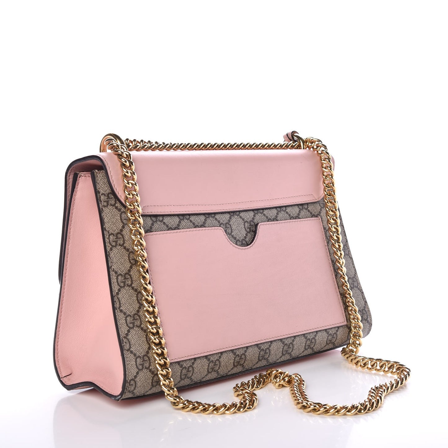GG Supreme Monogram Calfskin Medium Padlock Shoulder Bag Beige Perfect Pink