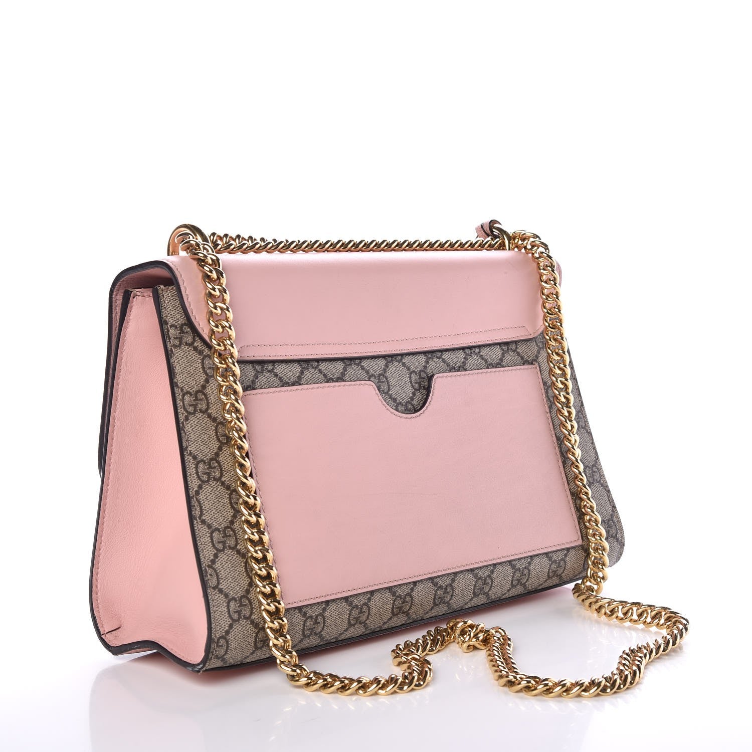 Gucci GG Supreme Monogram Calfskin Medium Padlock Shoulder Bag Beige Perfect Pink 4 of 8