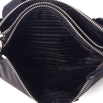 Prada Re-Nylon Saffiano Re-Edition 2000 Double Zip Crossbody Bag Black 8 of 9