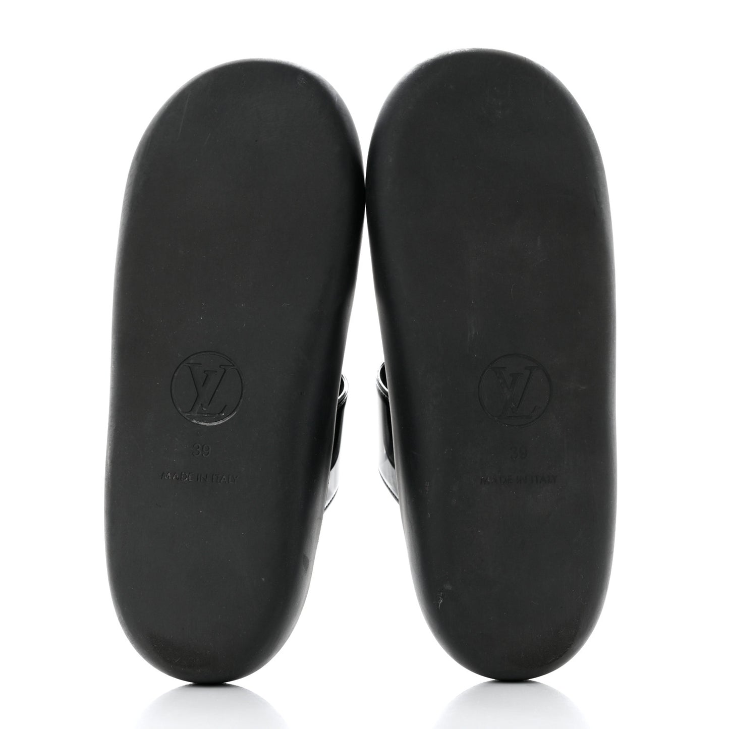 Monogram Sunbath Flat Mule Sandals 39 Black