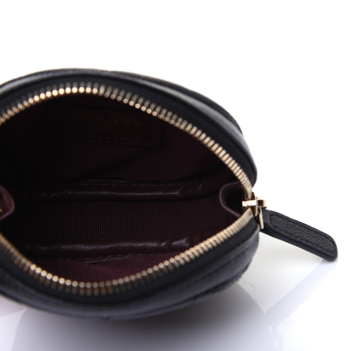 Caviar Quilted Zip Around Classic Coin Purse Black
