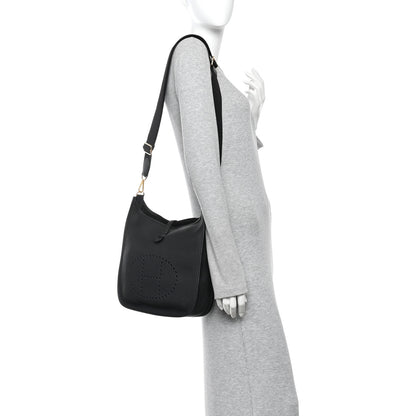 Hermes Taurillon Clemence Evelyne III PM Black 2 of 12