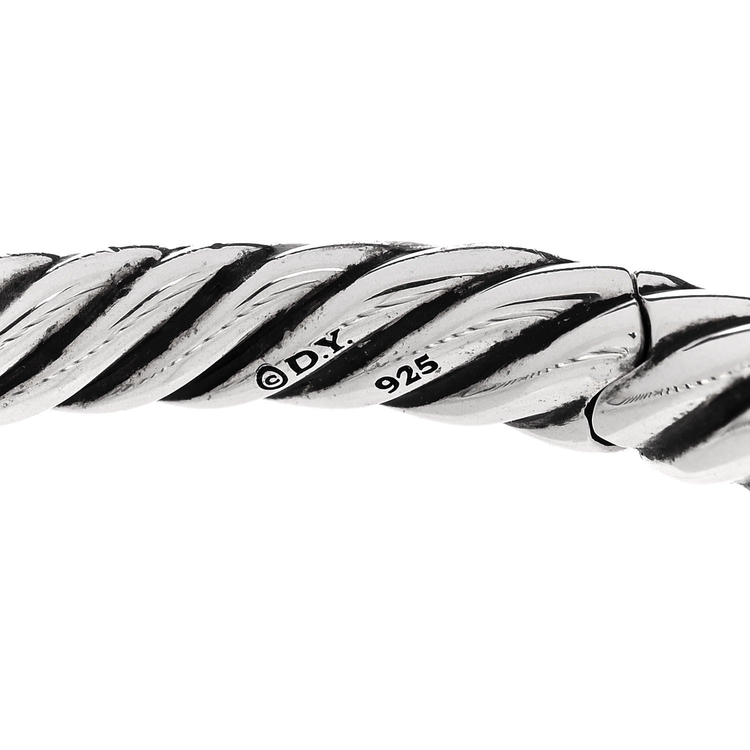 David Yurman Sterling Silver 17mm Pure Form Cable Bracelet 3 of 4
