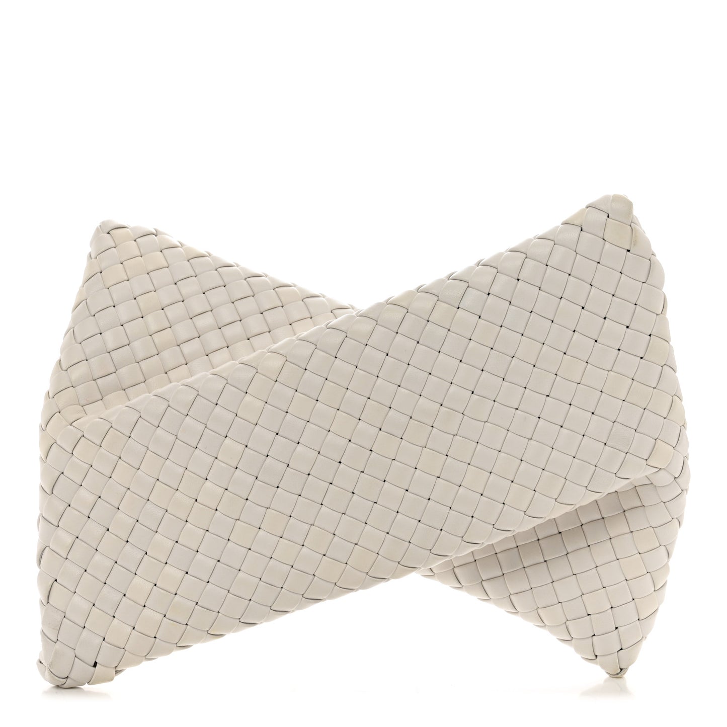 Nappa Intrecciato Crisscross Clutch Chalk