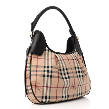 Burberry Haymarket Check Small Brooklyn Hobo Brown 3 of 20